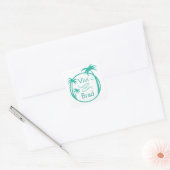 Strand Surf Logo | Aqua Vierkante Sticker (Envelop)