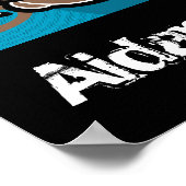 strand surf MONKEY boy' room sign/verjaardagsbanne Poster (Hoek)