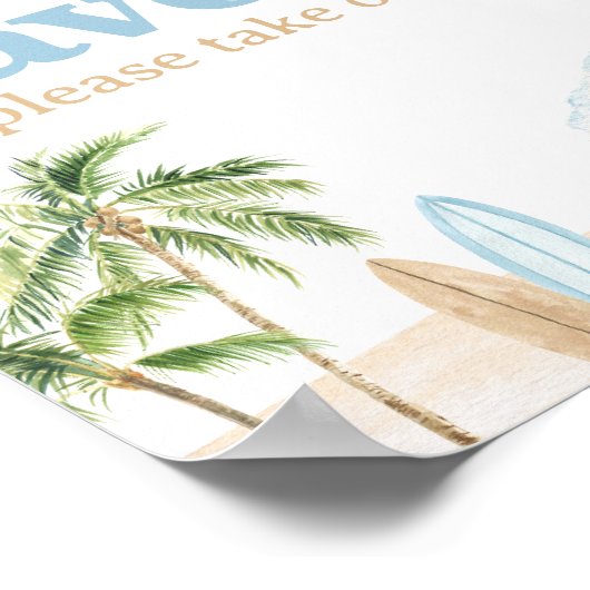 Strand Surf Verjaardagsgunsten teken Poster (Hoek)