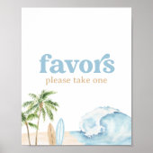 Strand Surf Verjaardagsgunsten teken Poster (Voorkant)