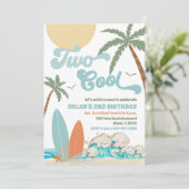 Strand Surf Verjaardagsuitnodiging Kaart (Staand voorkant)