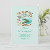 Strand Surfboard Goede Vibes Jongen 1e Verjaardag Kaart (Staand voorkant)