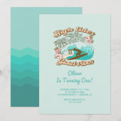 Strand Surfboard Goede Vibes Jongen 1e Verjaardag Kaart (Voorkant / Achterkant)