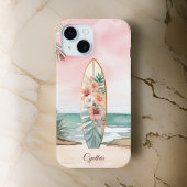Strand Surfboard Tropische Bloemen Eiland Monogram Case-Mate iPhone Case