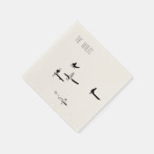 Strand Surfen bruiloft cocktail servet (Hoek)