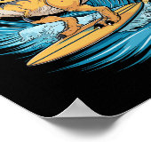 Strand surfen Dinosaur T-rex Surfer Poster (Hoek)