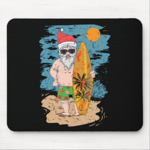 Strand surfen Sinterklaas Funny Zomer Hawaii Kerst Muismat