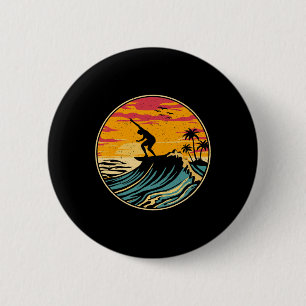 Strand Surfen Surfplank T-shirts Vintage Surfer Re Ronde Button 5,7 Cm