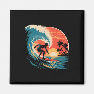 Strand Surfen Surfplank Vintage Retro Surfboarder Magneet