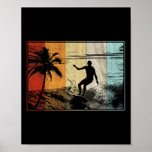 Strand Surfen Surfplank Vintage Retro Surfboarder Poster