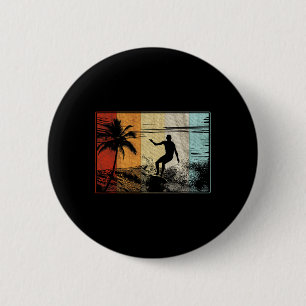 Strand surfen surfplank vintage retro surfer ronde button 5,7 cm