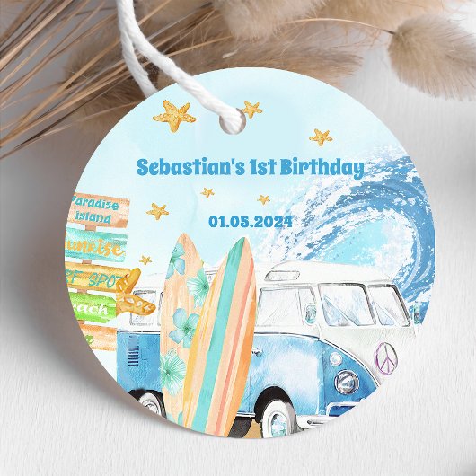 Strand Surfen verjaardagsfeestje Bedankjes Labels