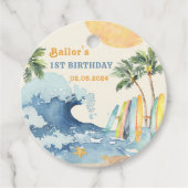 Strand Surfen verjaardagsfeestje Bedankjes Labels (Voorkant)