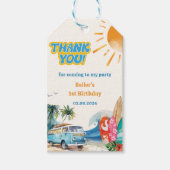 Strand Surfen verjaardagsfeestje cadeau Labels Cadeaulabel (Voorkant)