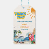 Strand Surfen verjaardagsfeestje cadeau Labels Cadeaulabel (Achterkant)