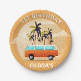 Strand Surfen Verjaardagsfeestje Papier Borden Papieren Bordje