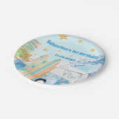 Strand Surfen verjaardagsfeestje Papieren Bordje (Gekanteld)