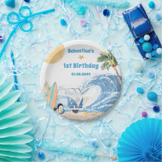 Strand Surfen verjaardagsfeestje Papieren Bordje (Feest)