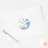 Strand Surfen verjaardagsfeestje Ronde Sticker (Envelop)