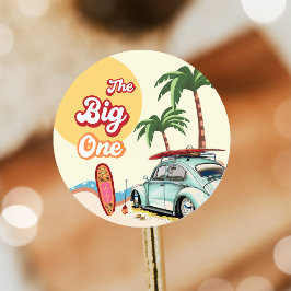 Strand Surfen verjaardagsfeestje Ronde Sticker