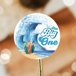 Strand Surfen verjaardagsfeestje Ronde Sticker