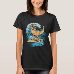 Strand Surfende Dinosaurus T-rex Surfer T-shirt