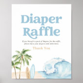 Strand Surven Baby shower Luier Raffle Sign Poster (Voorkant)