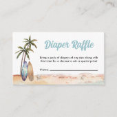 Strand Surven Boards Luier Raffle Baby shower Informatiekaartje (Voorkant)