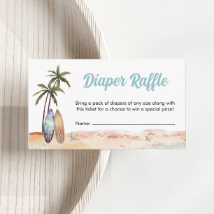 Strand Surven Boards Luier Raffle Baby shower Informatiekaartje