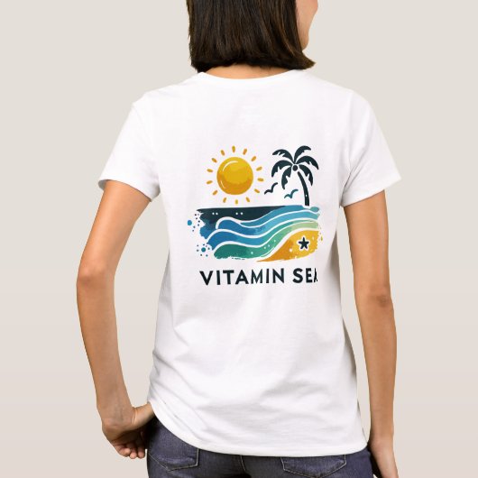 Strand T-Shirt Design - Vitamine Zee Onderschrift (Achterkant)