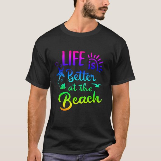 Strand T-shirt leven is beter bij het strand vrouw (Voorkant)