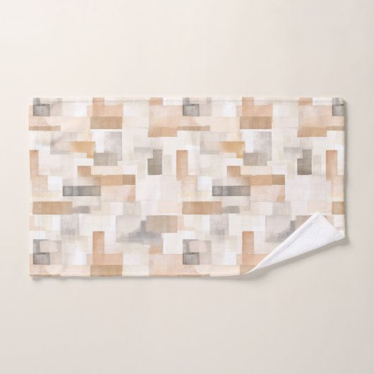 Strand Tan Neutraal Geomeric Square Bad Handdoek (Handdoek)