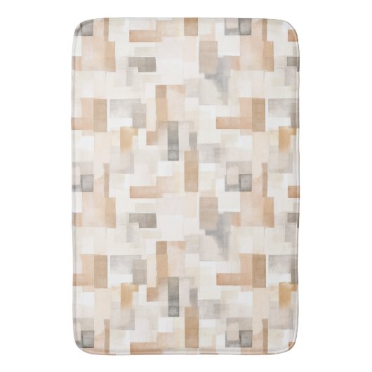 Strand Tan Neutraal Geomeric Square Badmat (Voorkant Verticaal)