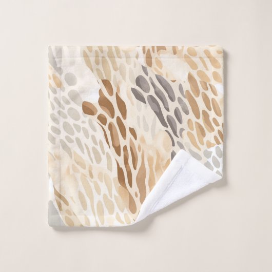 Strand Tan Neutrale Steen Patroon Bad Handdoek (Wasdoekje)