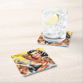 strand Tattoo Pinup Kartonnen Onderzetters (Insitu)