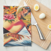  strand Tattoo Pinup Theedoek (Quarter Fold)