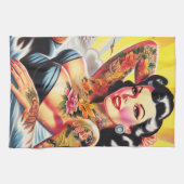  strand Tattoo Pinup Theedoek (Horizontaal)