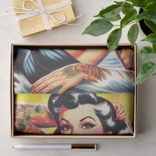 strand Tattoo Pinup Tissuepapier (Geschenk)