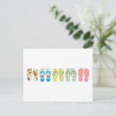 Strand teenslippers briefkaart (Staand voorkant)