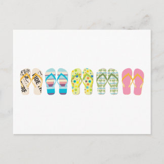 Strand teenslippers briefkaart