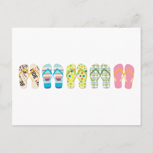 Strand teenslippers briefkaart (Voorkant)