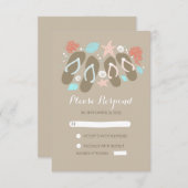 strand teenslippers bruiloft RSVP kaarten (Voorkant / Achterkant)