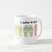 Strand Teenslippers Het leven is beter op het stra Koffiemok (Voorkant rechts)
