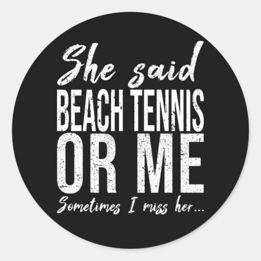 Strand Tennis grappige sport cadeau Ronde Sticker (Voorkant)