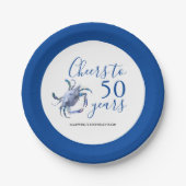 Strand Thema 50ste Verjaardag Party Decor Papieren Bordje (Voorkant)