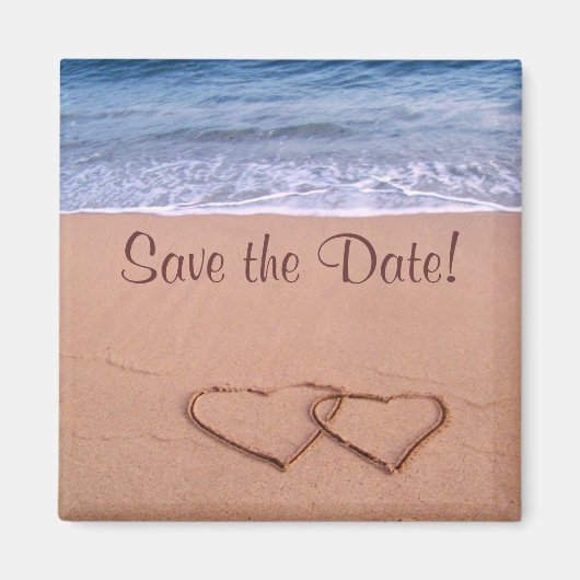 Strand thema bewaar de datum! magneet (Voorkant)