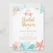 Strand thema bruids douche uitnodiging (Voorkant)
