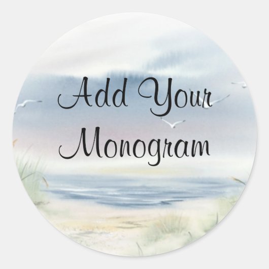 Strand Thema Bruiloft Envelop Afdichtingen, Etiket (Voorkant)