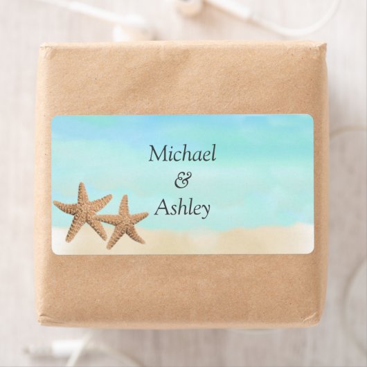 Strand Thema Bruiloft Favor Labels (Insitu)