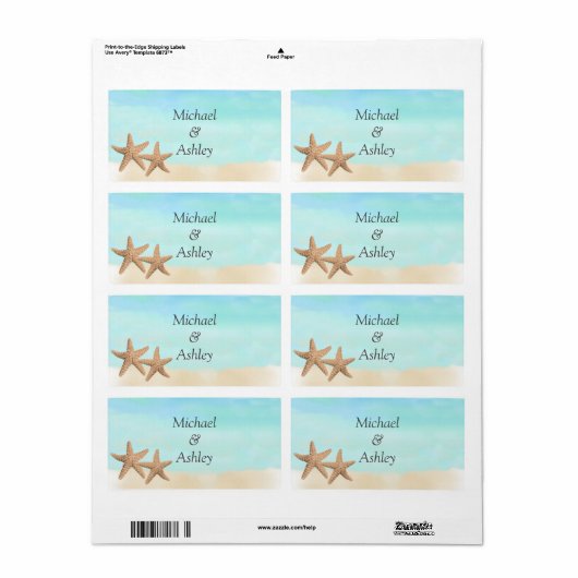 Strand Thema Bruiloft Favor Labels (Full Sheet)